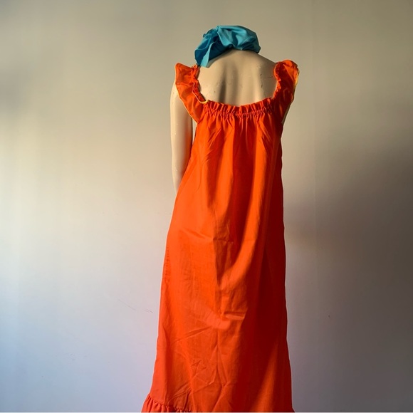 Orange Embroidered Women's Nightgown - Picture 6 of 10